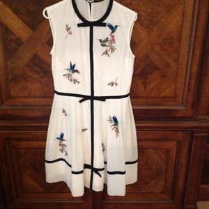 Ted Baker London fit and flare embroidered dress.